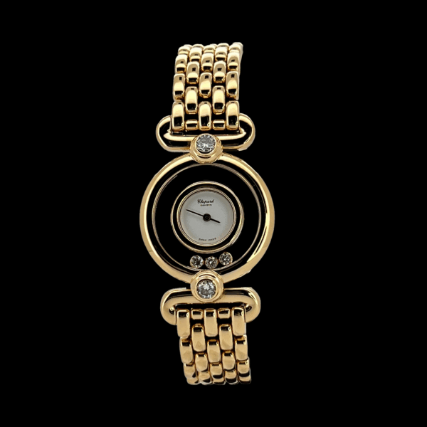 MONTRE CHOPARD HAPPY DIAMONDS LADY OR JAUNE 750 DIAMANTS