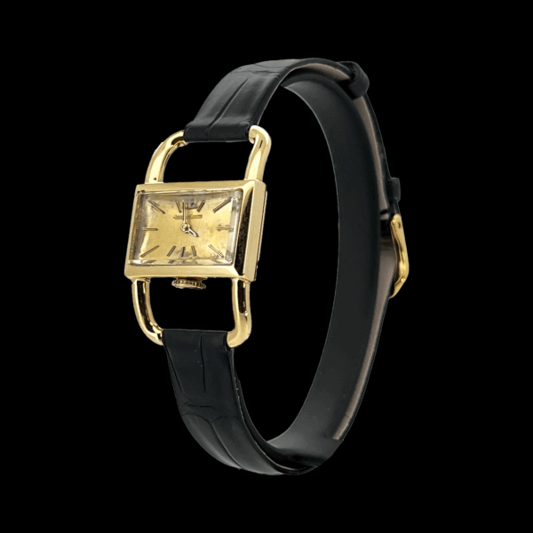 JAEGER LECOULTRE ETRIER VINTAGE OR JAUNE 750 – Image 2