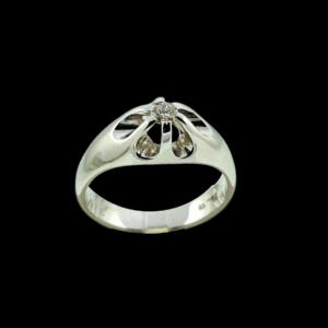 BAGUE SOLITAIRE OR GRIS 750 DIAMANT