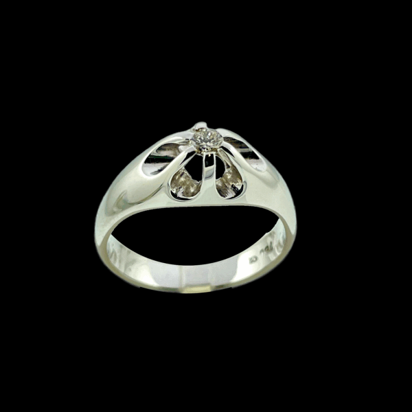 BAGUE SOLITAIRE OR GRIS 750 DIAMANT