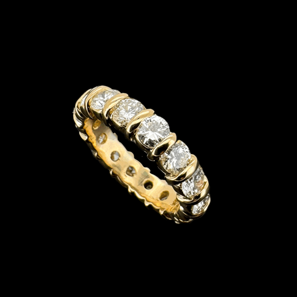 BAGUE TOUR COMPLET OR JAUNE 750 DIAMANTS – Image 2