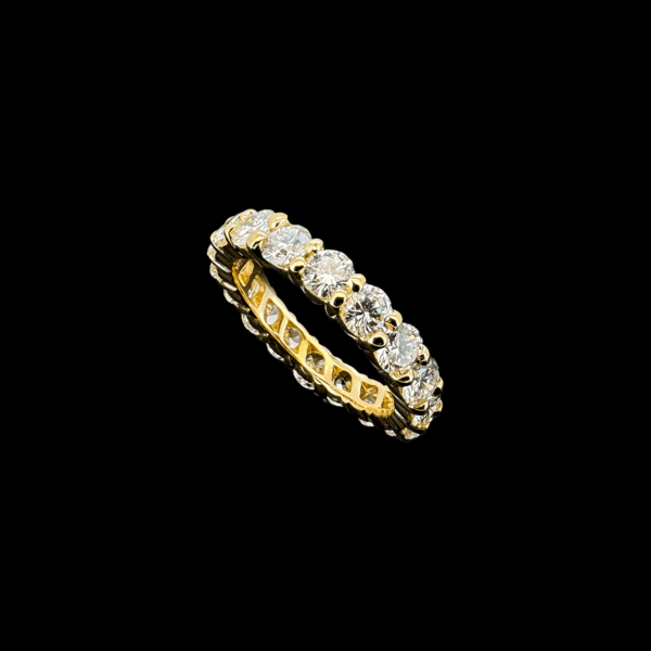 BAGUE TOUR COMPLET OR JAUNE 750 DIAMANTS – Image 3