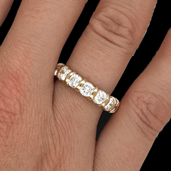 BAGUE TOUR COMPLET OR JAUNE 750 DIAMANTS – Image 3