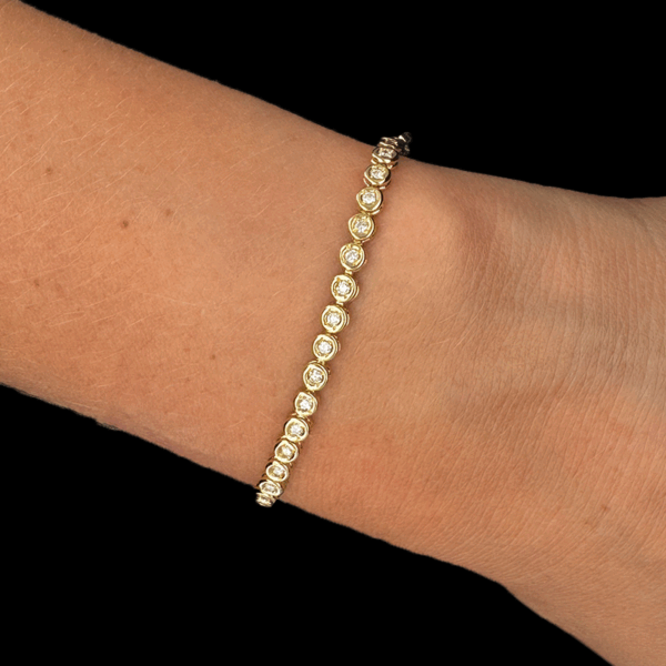 BRACELET TENNIS OR JAUNE 750 DIAMANTS – Image 3