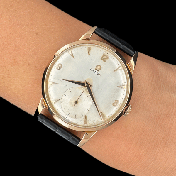 MONTRE OMEGA CLASSIC JUMBO VINTAGE OR JAUNE 750 – Image 4