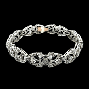 BRACELET VINTAGE OR GRIS 585 DIAMANTS