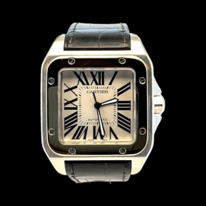MONTRE CARTIER SANTOS 100 XL GRAND MODEL OR JAUNE 750 ACIER