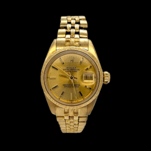 MONTRE ROLEX OYSTER LADY-DATEJUST BARK FINISH OR JAUNE 750