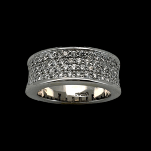 BAGUE OR GRIS 750 SERTIE DE DIAMANTS