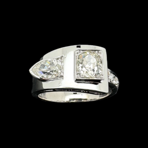 BAGUE MODERNE OR GRIS 750 DIAMANTS