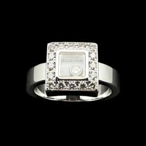 BAGUE CHOPARD HAPPY DIAMONDS OR GRIS 750 DIAMANTS
