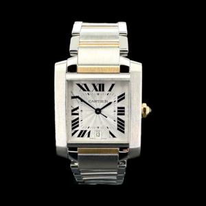 MONTRE CARTIER TANK FRANÇAISE OR JAUNE 750 ET ACIER