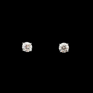 BOUCLES D'OREILLES CLOUS OR GRIS 750 DIAMANTS de 2 CARATS