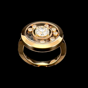 BAGUE CHOPARD HAPPY SOLITAIRE DIAMONDS OR ROSE