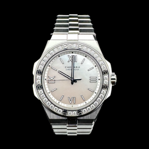 MONTRE CHOPARD ALPINE EAGLE 36 SMALL 9 ACIER OR BLANC 750 DIAMANTS