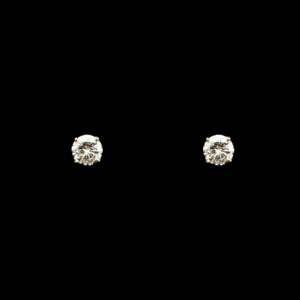 BOUCLES D’OREILLES CLOUS OR JAUNE 750 DIAMANTS
