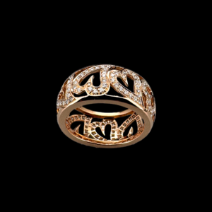 BAGUE CŒUR SEVERINE PONTI OR ROSE 750 DIAMANTS