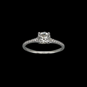 BAGUE SOLITAIRE MAISON KURZ OR GRIS 750