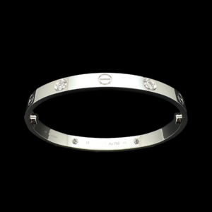 BRACELET CARTIER LOVE MODÈLE CLASSIQUE OR GRIS DIAMANTS