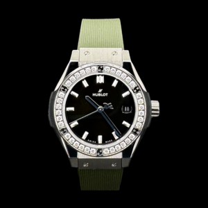 MONTRE HUBLOT CLASSIC FUSION TITANIUM GREEN DIAMONDS