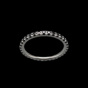BAGUE OR GRIS 750 DIAMANTS NOIRS
